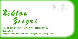 miklos zsigri business card